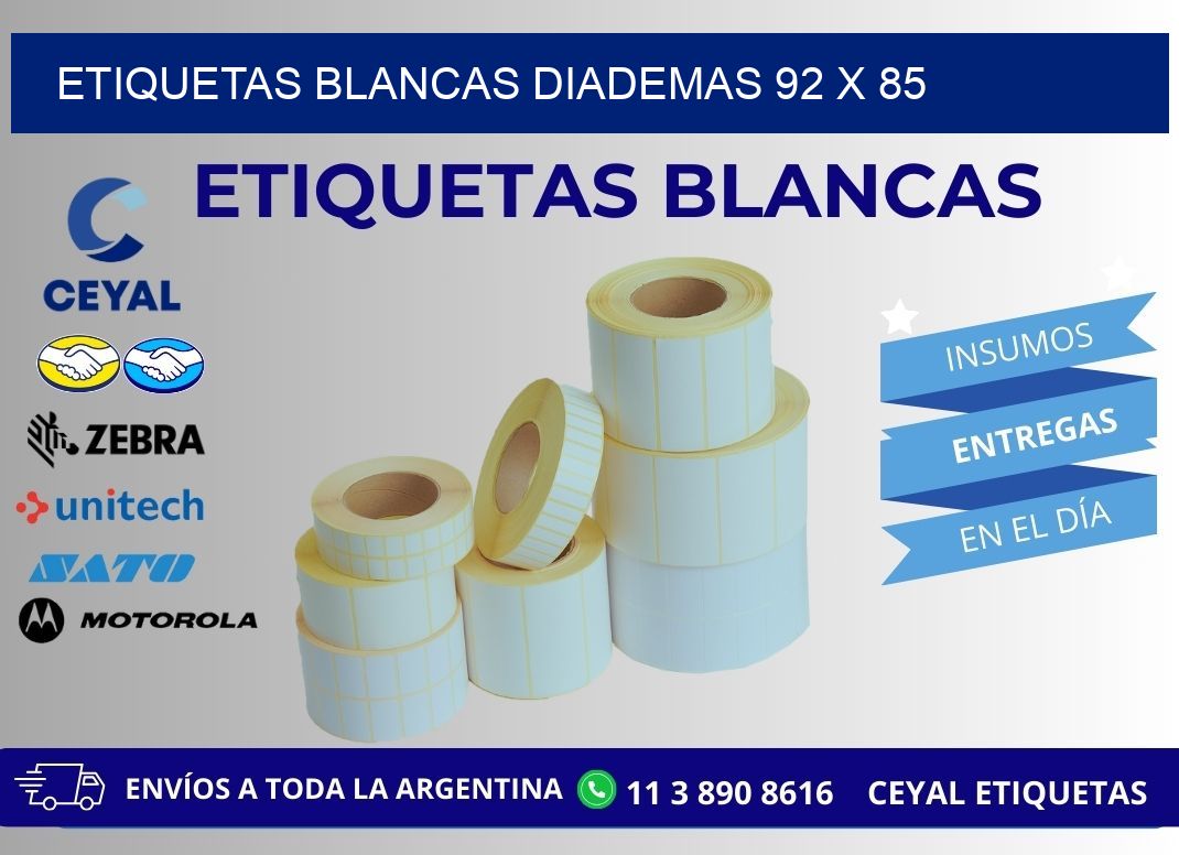 ETIQUETAS BLANCAS DIADEMAS 92 x 85