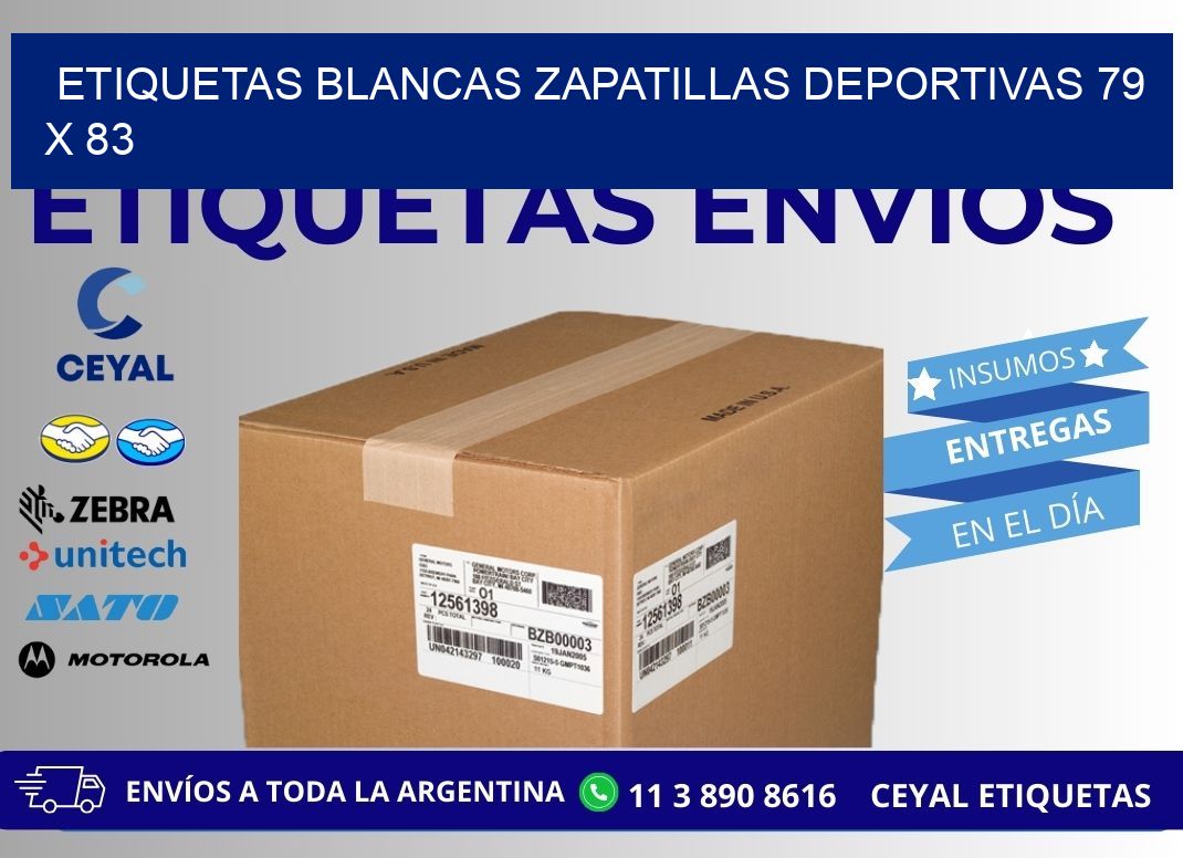 ETIQUETAS BLANCAS ZAPATILLAS DEPORTIVAS 79 x 83