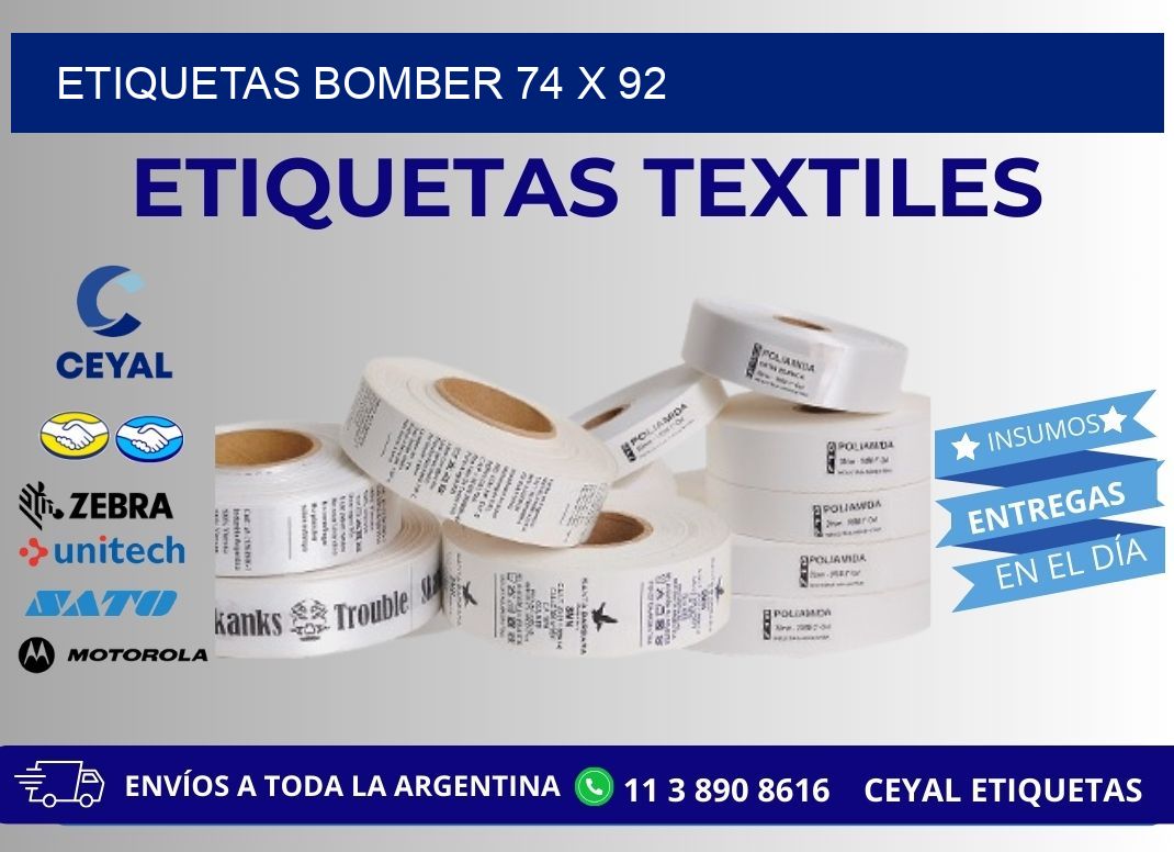 ETIQUETAS BOMBER 74 x 92