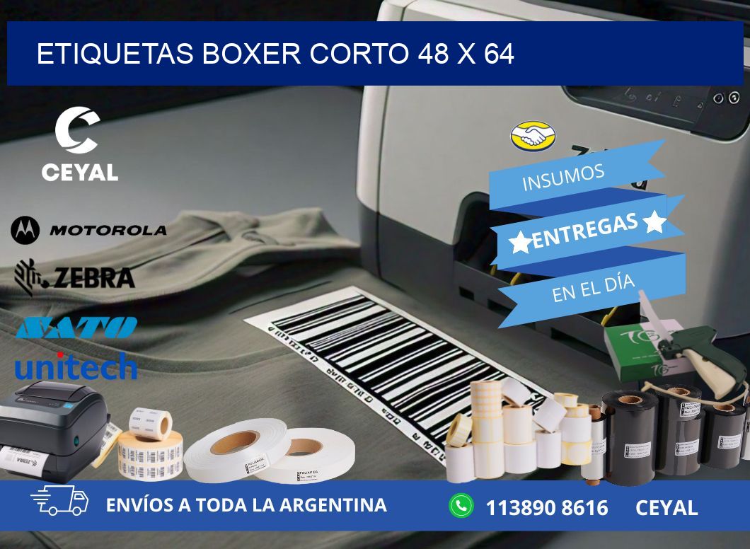 ETIQUETAS BOXER CORTO 48 x 64