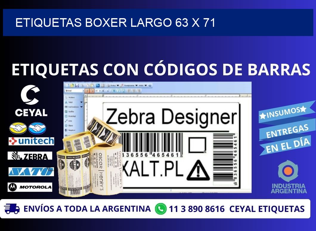 ETIQUETAS BOXER LARGO 63 x 71