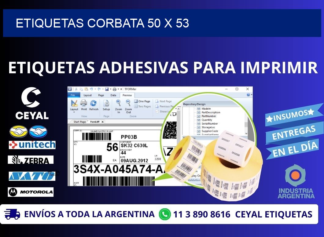 ETIQUETAS CORBATA 50 x 53