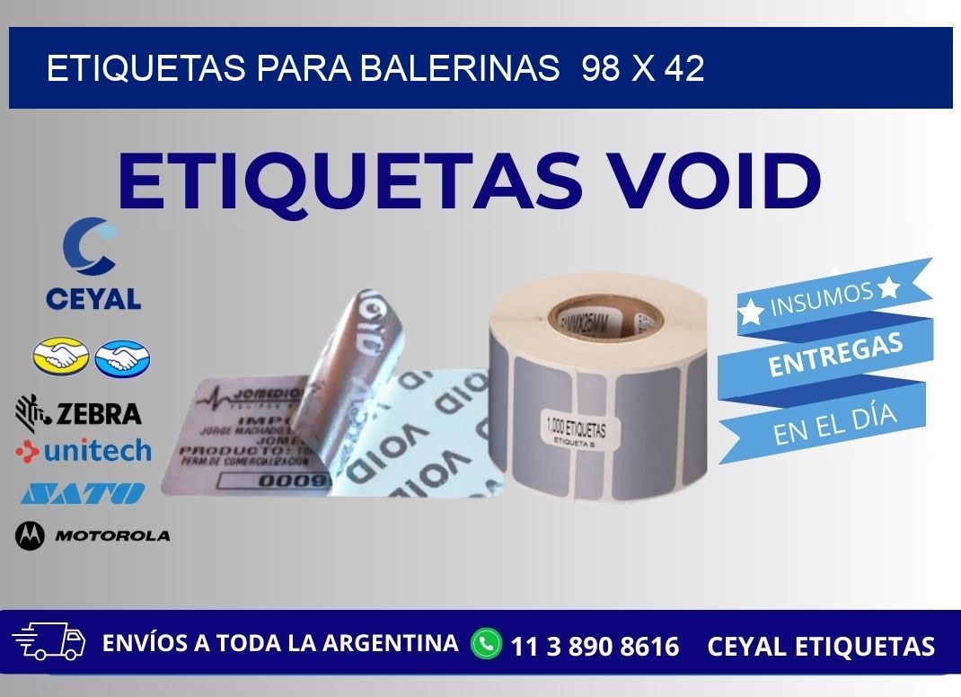 ETIQUETAS PARA BALERINAS  98 x 42