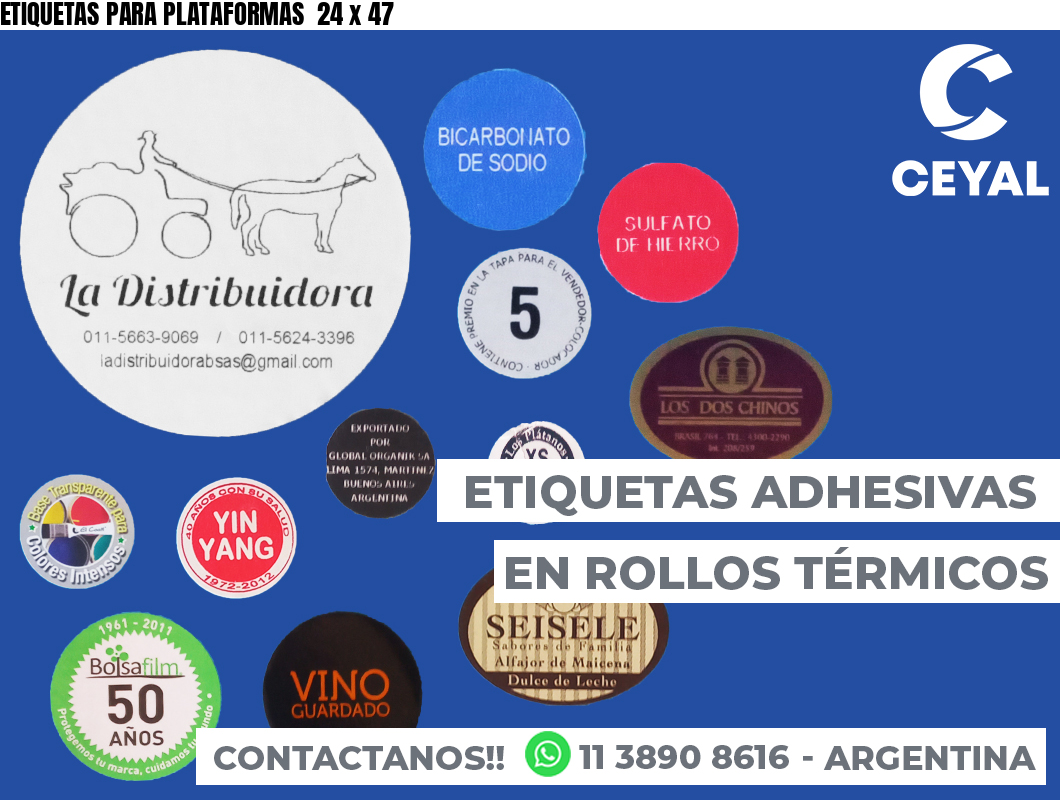 ETIQUETAS PARA PLATAFORMAS  24 x 47