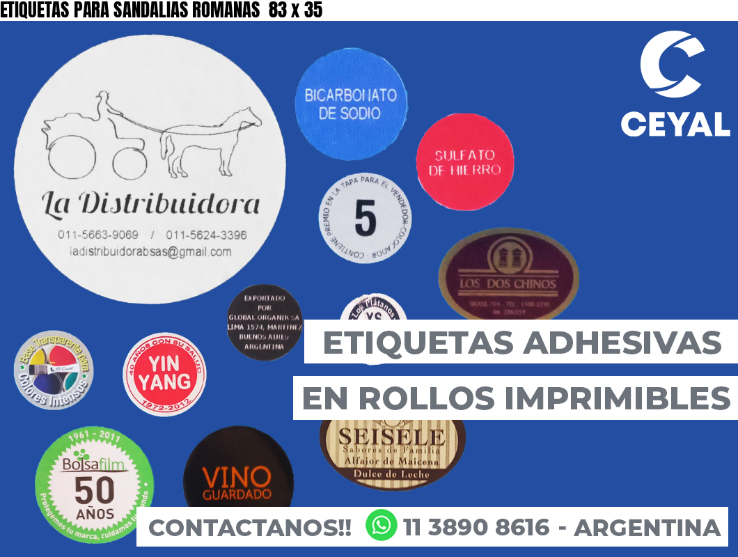 ETIQUETAS PARA SANDALIAS ROMANAS  83 x 35