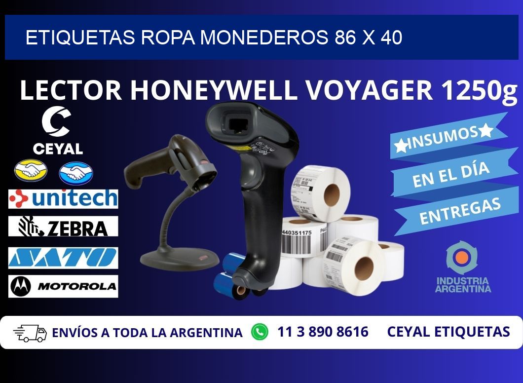 ETIQUETAS ROPA MONEDEROS 86 x 40