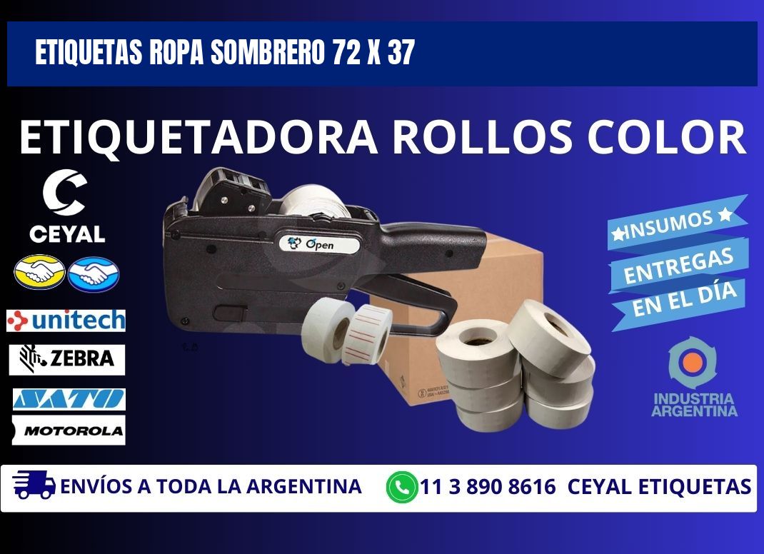 ETIQUETAS ROPA SOMBRERO 72 x 37