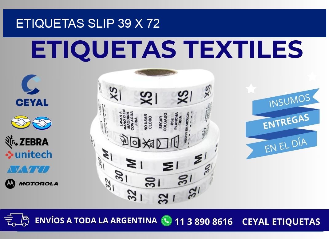 ETIQUETAS SLIP 39 x 72