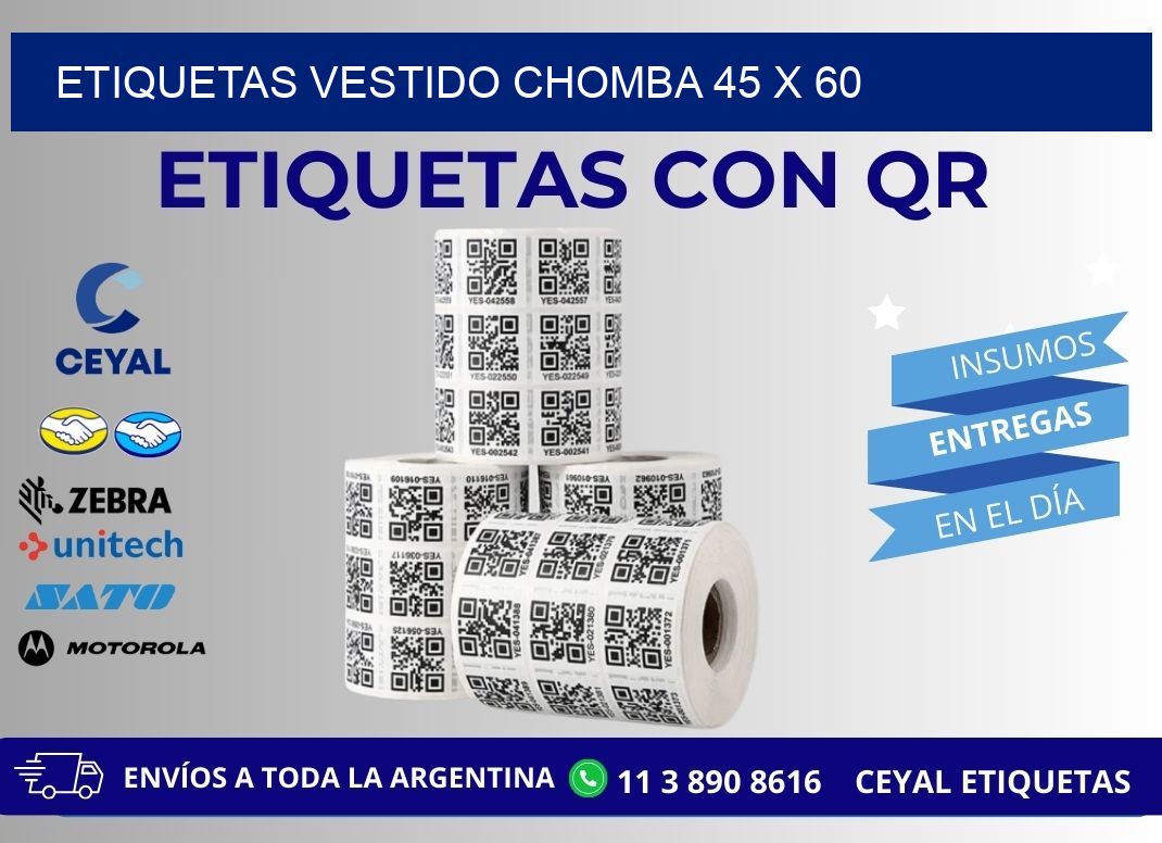 ETIQUETAS VESTIDO CHOMBA 45 x 60