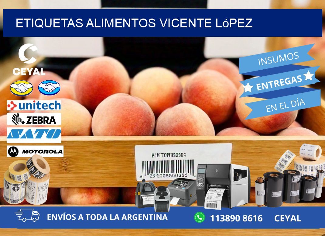 Etiquetas alimentos Vicente López