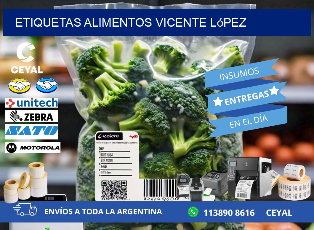 Etiquetas alimentos Vicente López