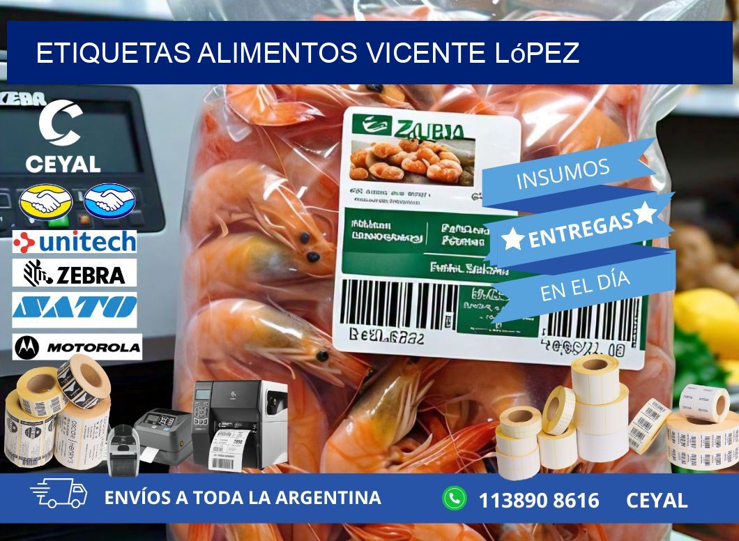 Etiquetas alimentos Vicente López