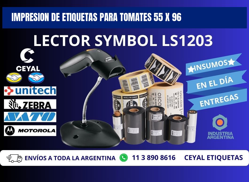 IMPRESION DE ETIQUETAS PARA TOMATES 55 x 96