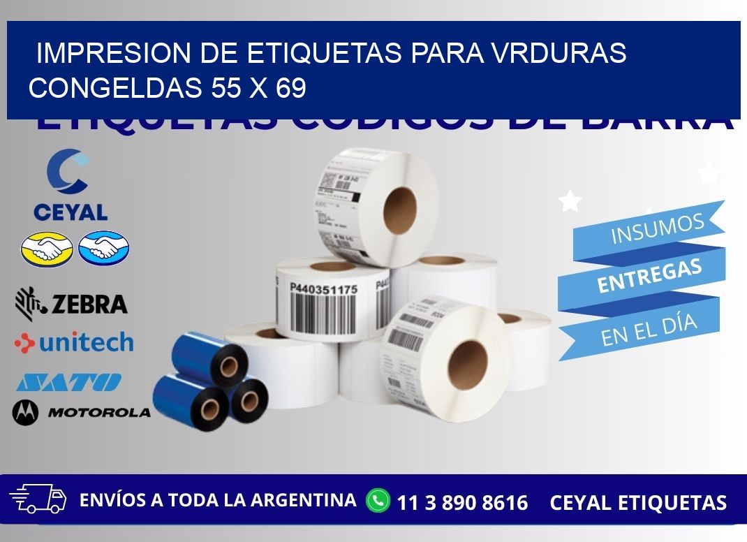 IMPRESION DE ETIQUETAS PARA VRDURAS CONGELDAS 55 x 69