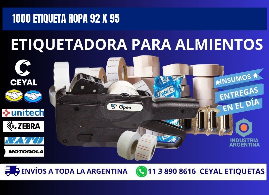 1000 ETIQUETA ROPA 92 x 95