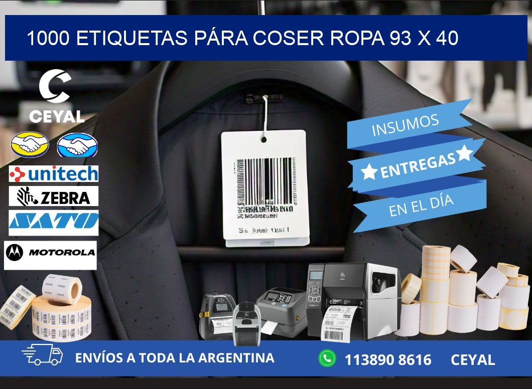 1000 ETIQUETAS PÁRA COSER ROPA 93 x 40