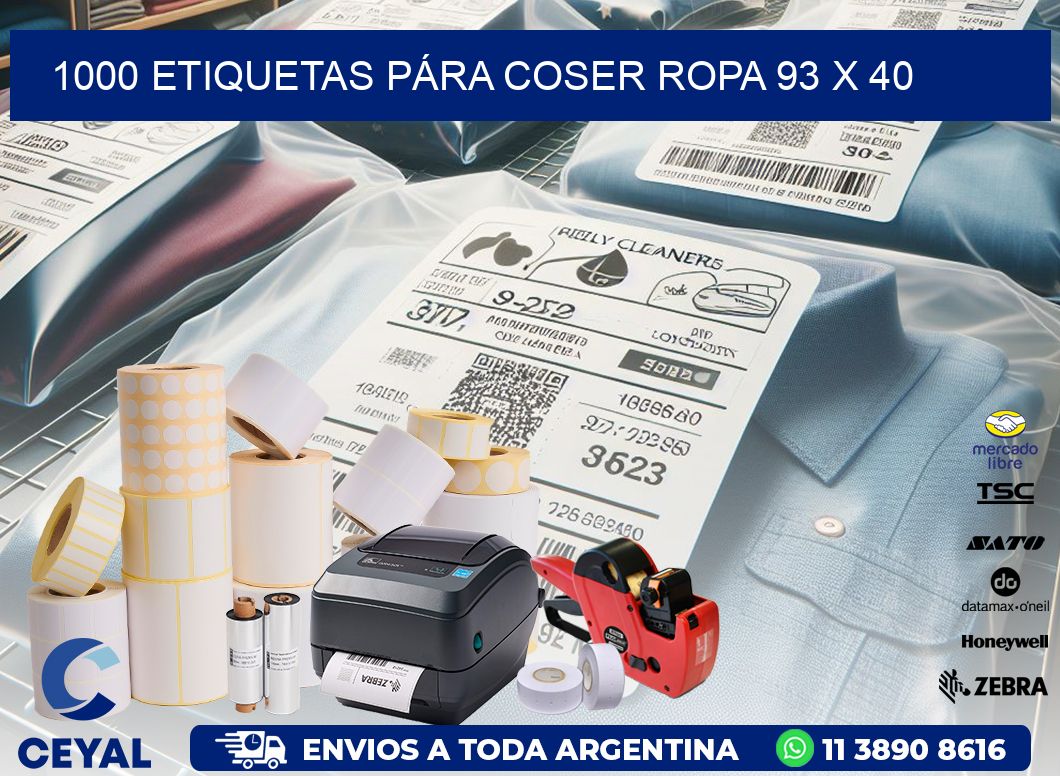 1000 ETIQUETAS PÁRA COSER ROPA 93 x 40