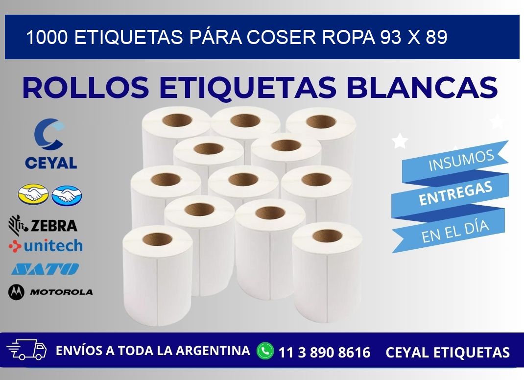 1000 ETIQUETAS PÁRA COSER ROPA 93 x 89