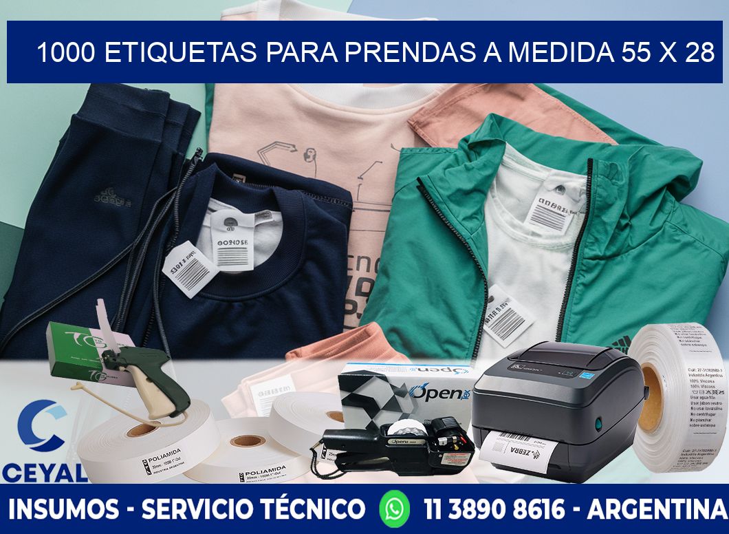 1000 ETIQUETAS PARA PRENDAS A MEDIDA 55 x 28