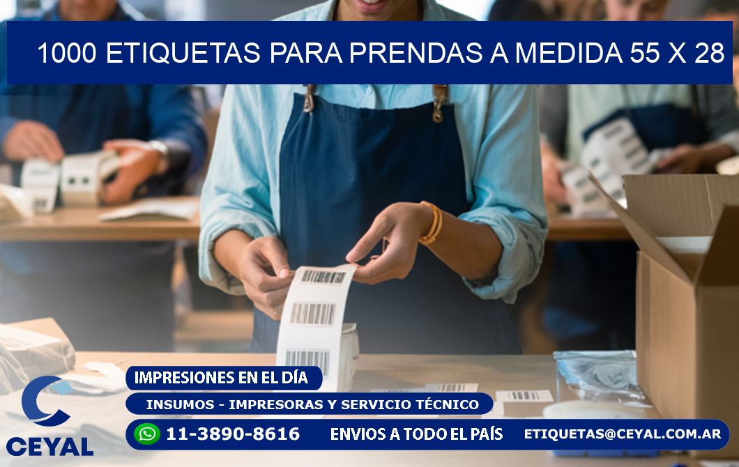 1000 ETIQUETAS PARA PRENDAS A MEDIDA 55 x 28