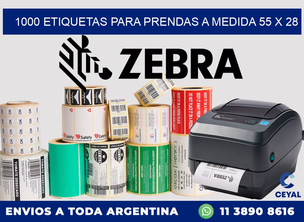 1000 ETIQUETAS PARA PRENDAS A MEDIDA 55 x 28