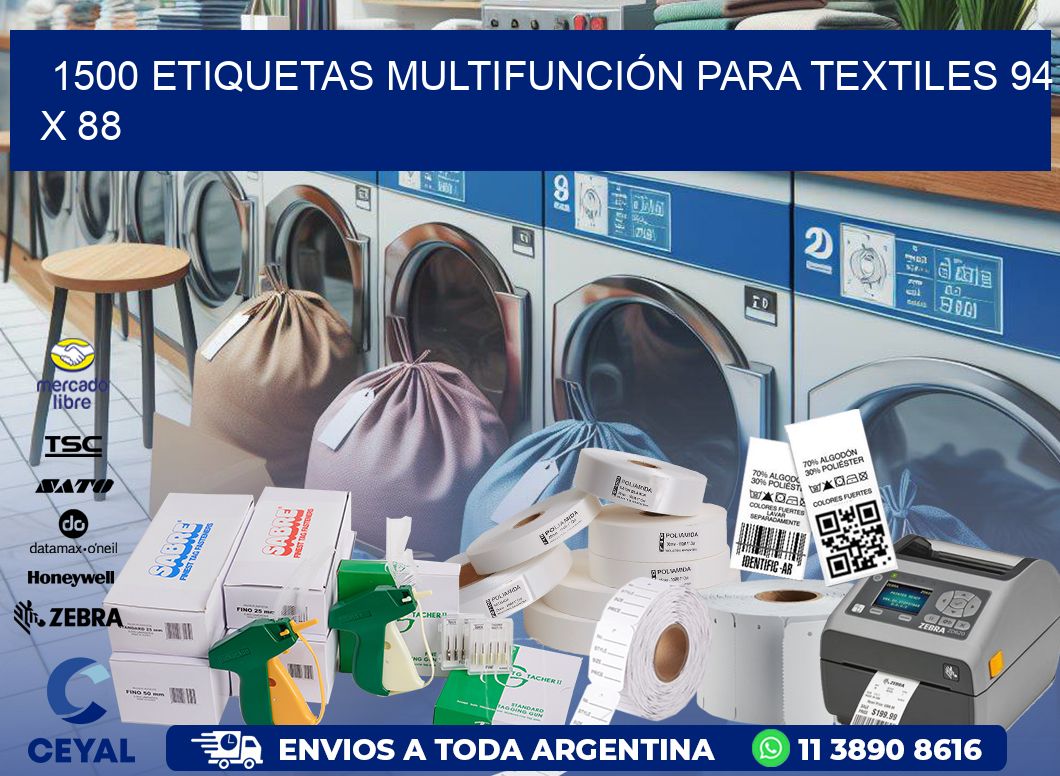 1500 ETIQUETAS MULTIFUNCIÓN PARA TEXTILES 94 x 88