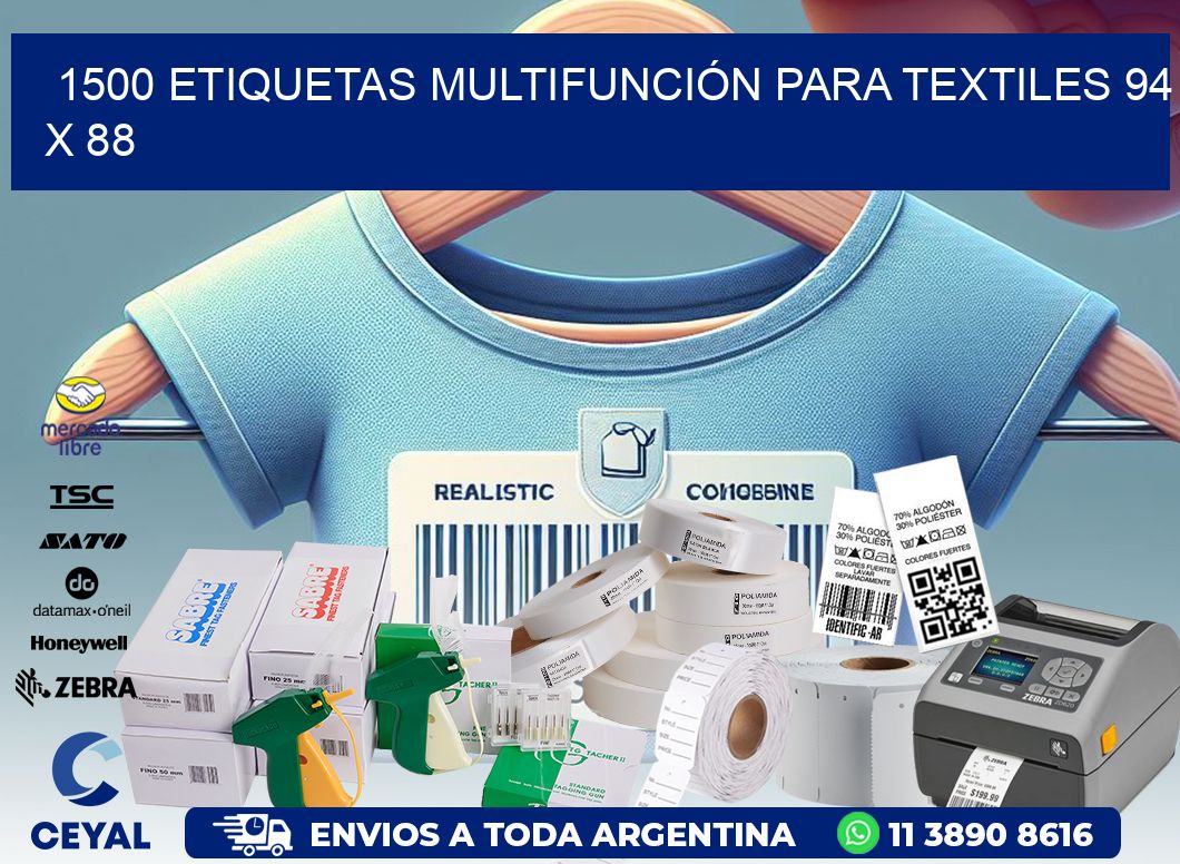 1500 ETIQUETAS MULTIFUNCIÓN PARA TEXTILES 94 x 88