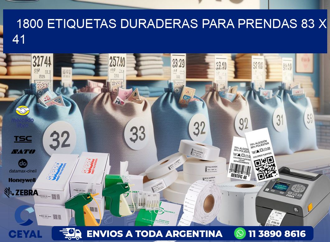 1800 ETIQUETAS DURADERAS PARA PRENDAS 83 x 41