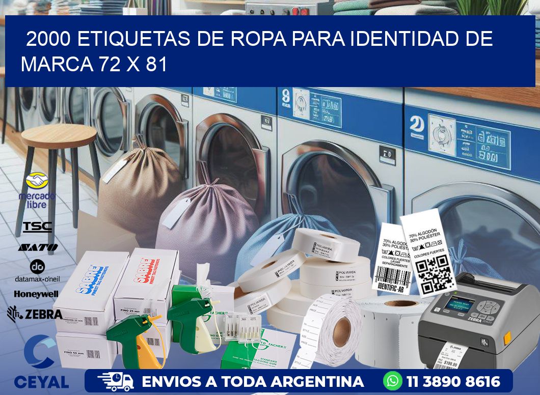 2000 ETIQUETAS DE ROPA PARA IDENTIDAD DE MARCA 72 x 81
