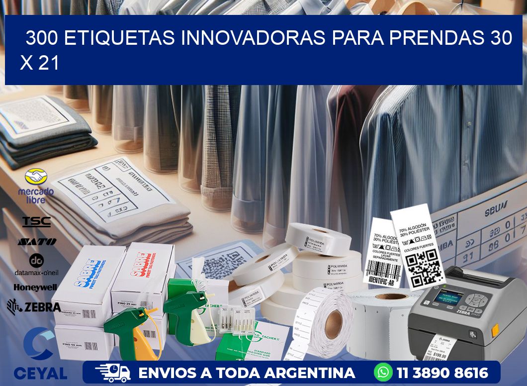 300 ETIQUETAS INNOVADORAS PARA PRENDAS 30 x 21