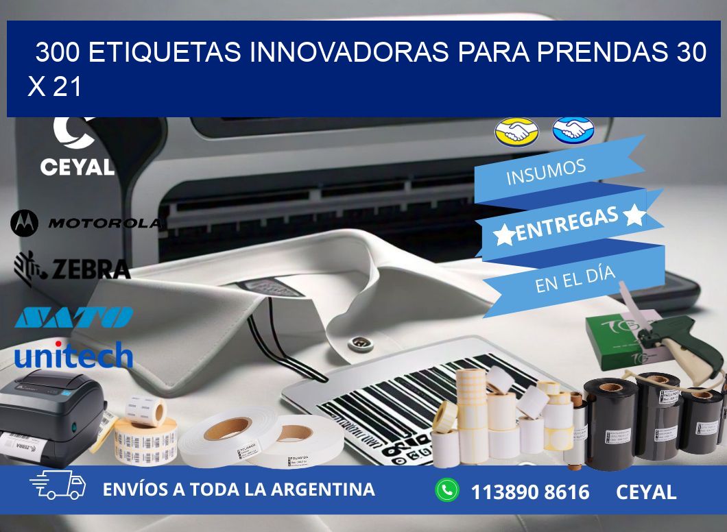 300 ETIQUETAS INNOVADORAS PARA PRENDAS 30 x 21