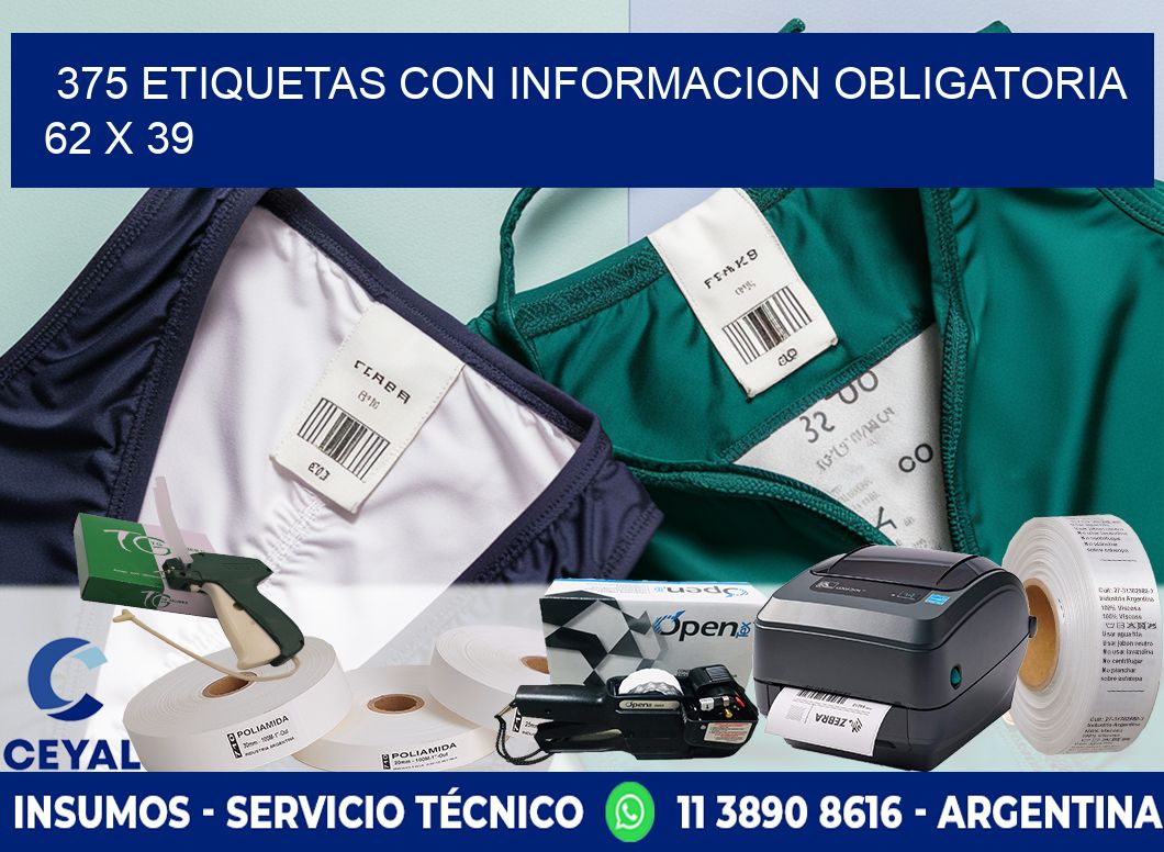 375 ETIQUETAS CON INFORMACION OBLIGATORIA 62 x 39