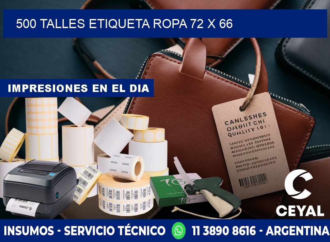 500 TALLES ETIQUETA ROPA 72 x 66