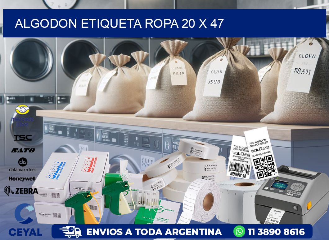ALGODON ETIQUETA ROPA 20 x 47