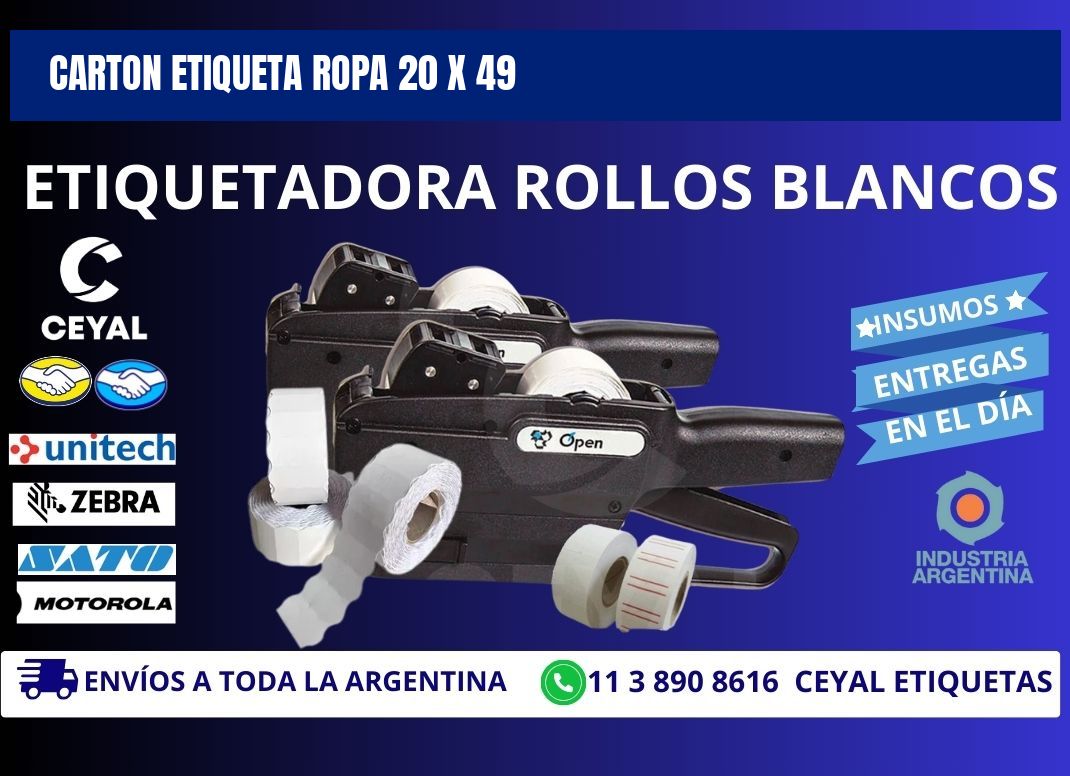 CARTON ETIQUETA ROPA 20 x 49
