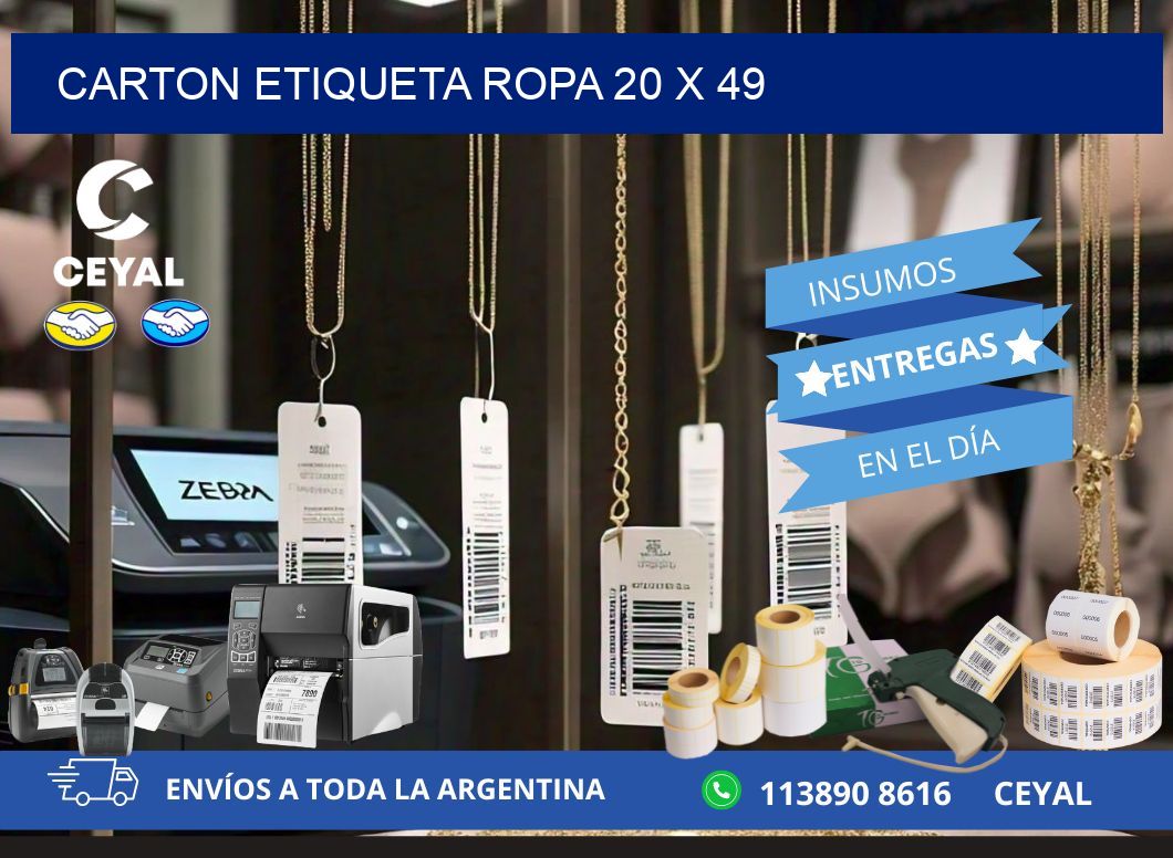 CARTON ETIQUETA ROPA 20 x 49