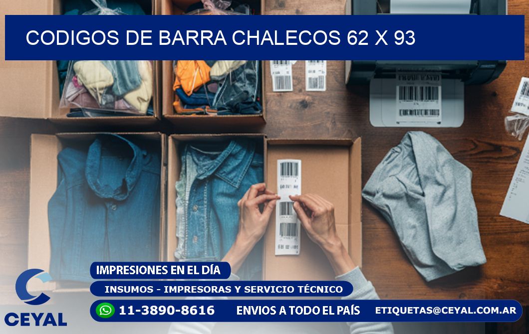 CODIGOS DE BARRA CHALECOS 62 x 93
