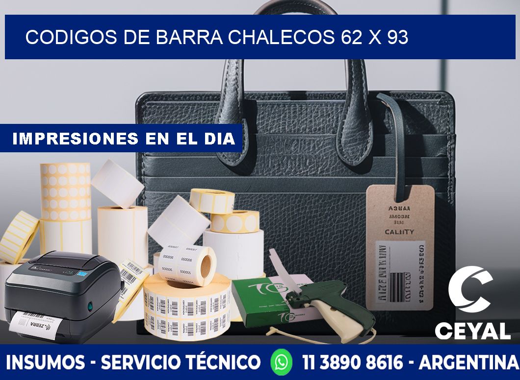 CODIGOS DE BARRA CHALECOS 62 x 93