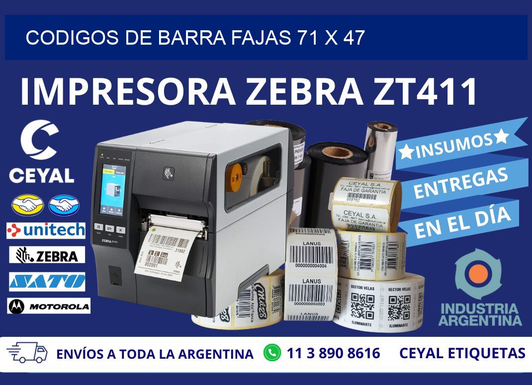 CODIGOS DE BARRA FAJAS 71 x 47