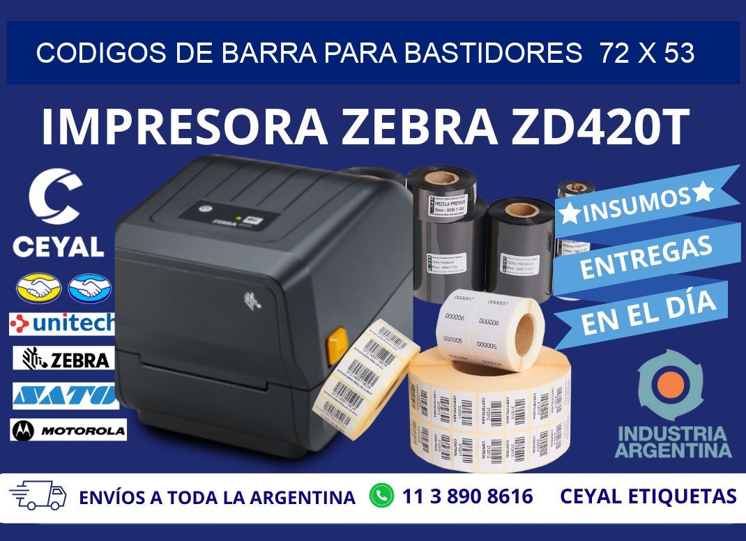 CODIGOS DE BARRA PARA BASTIDORES  72 x 53