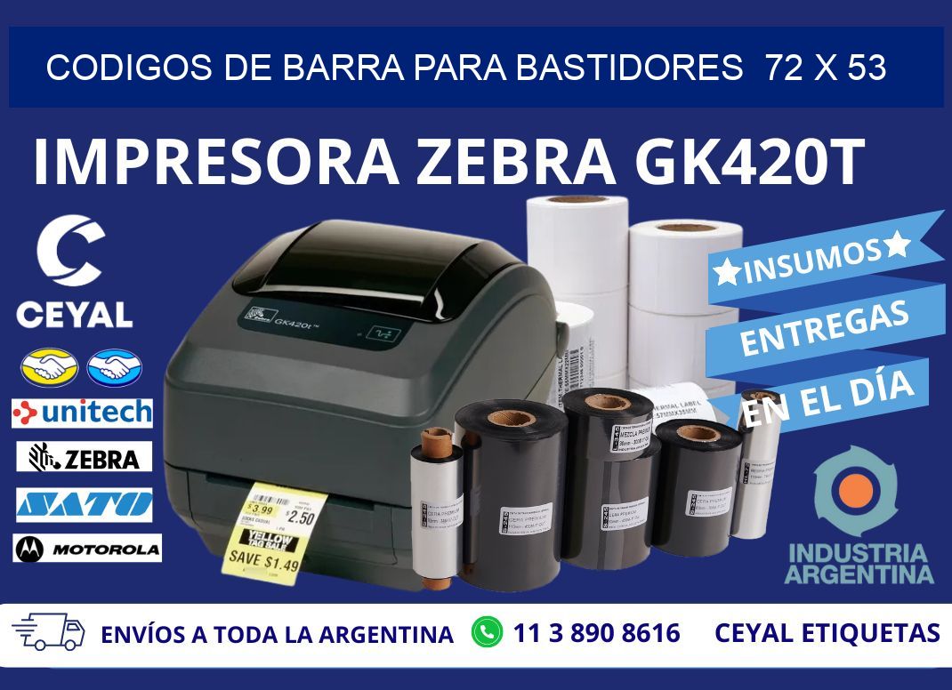 CODIGOS DE BARRA PARA BASTIDORES  72 x 53