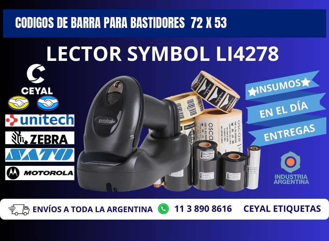 CODIGOS DE BARRA PARA BASTIDORES  72 x 53
