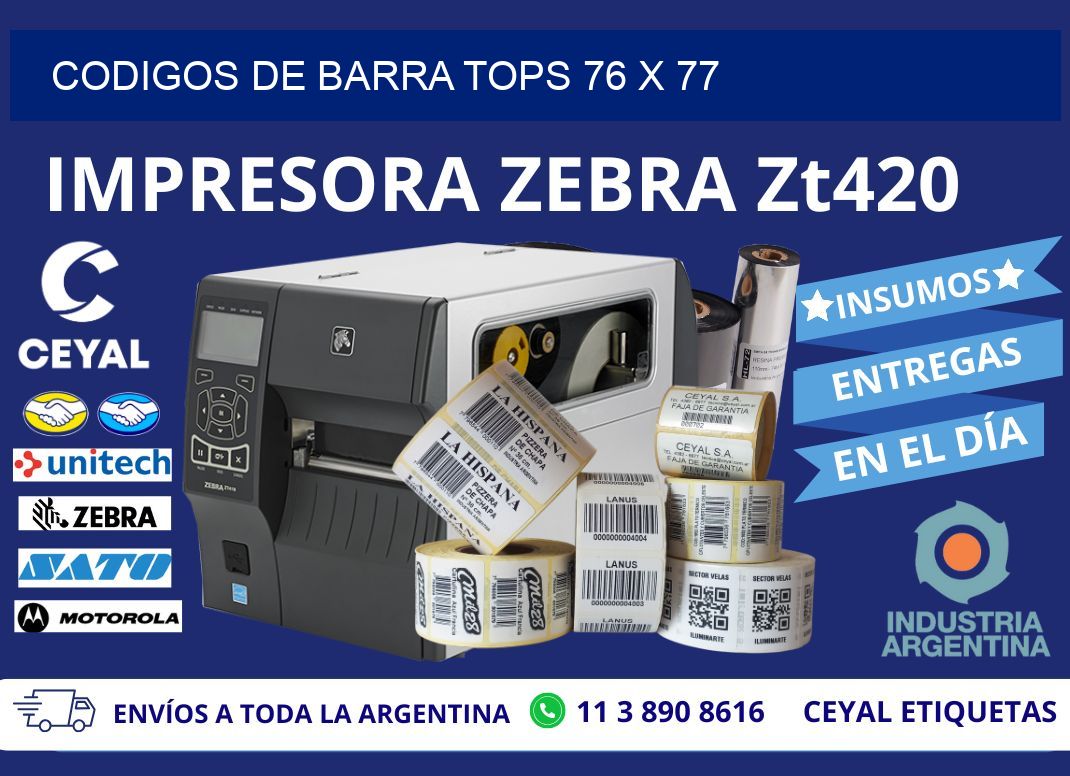 CODIGOS DE BARRA TOPS 76 x 77