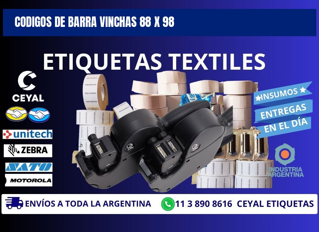 CODIGOS DE BARRA VINCHAS 88 x 98