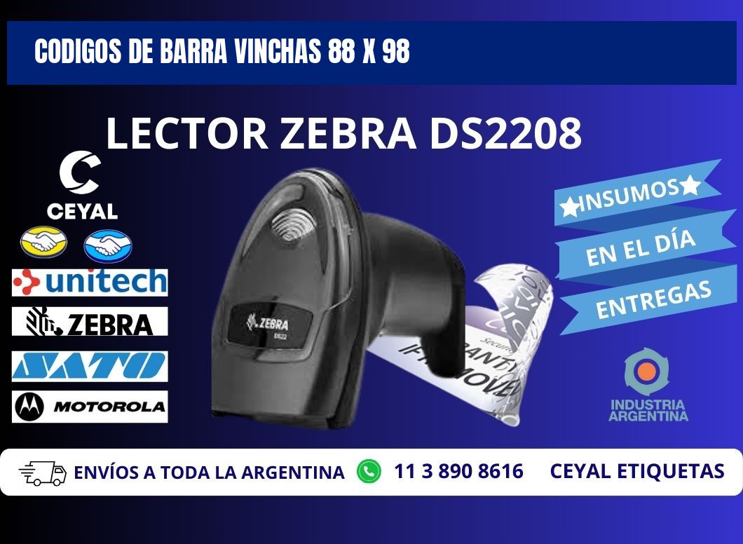 CODIGOS DE BARRA VINCHAS 88 x 98