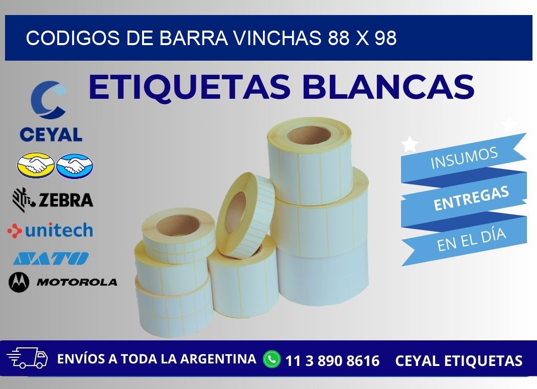 CODIGOS DE BARRA VINCHAS 88 x 98