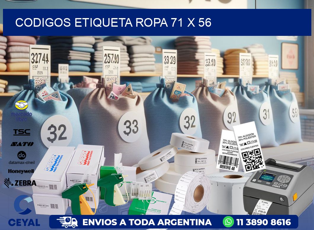 CODIGOS ETIQUETA ROPA 71 x 56