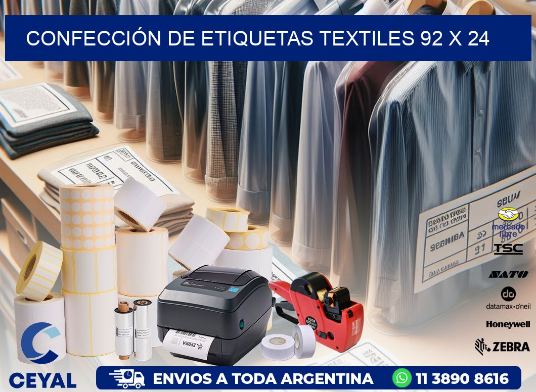 CONFECCIÓN DE ETIQUETAS TEXTILES 92 x 24