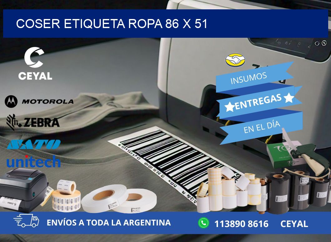 COSER ETIQUETA ROPA 86 x 51
