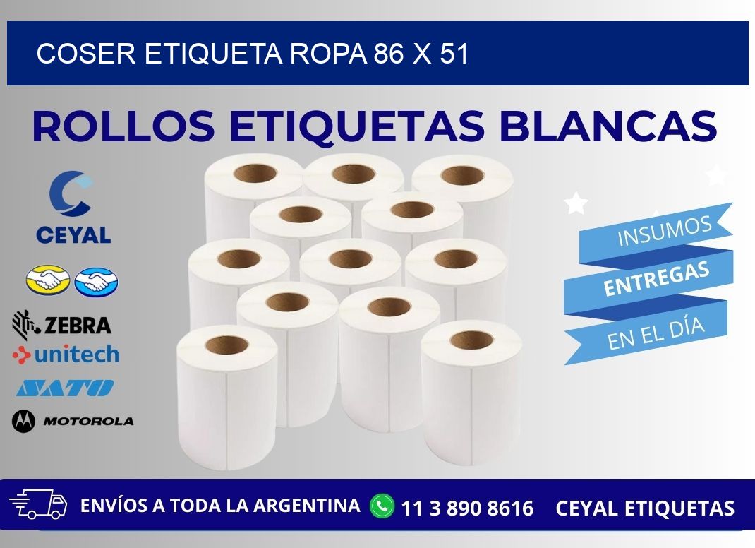 COSER ETIQUETA ROPA 86 x 51
